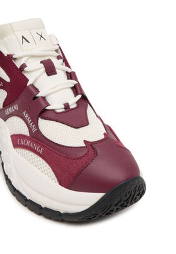 Armani Exchange Sneakersy XDX120 XV708 MZ134 Bordowy. Kolor: czerwony. Materiał: materiał