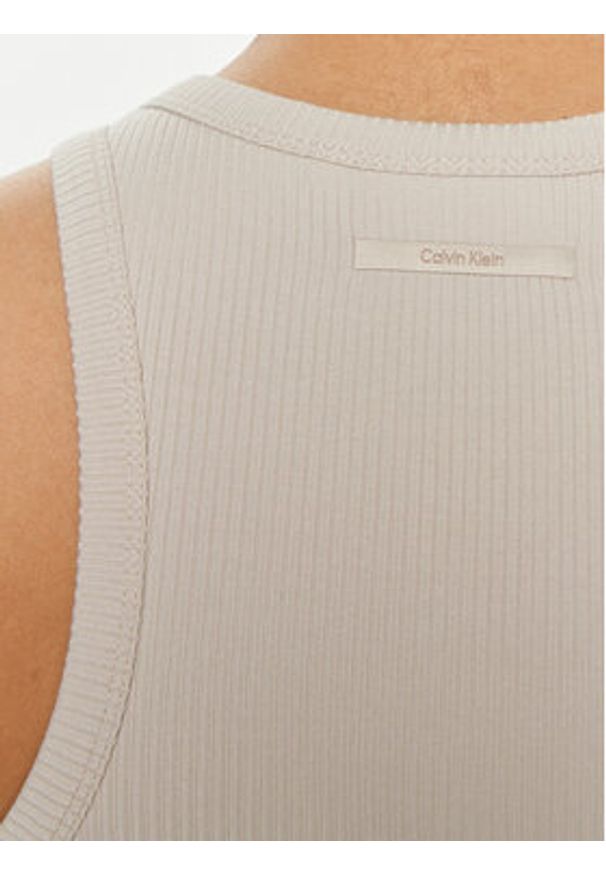 Calvin Klein Top K20K206554 Beżowy Slim Fit. Kolor: beżowy