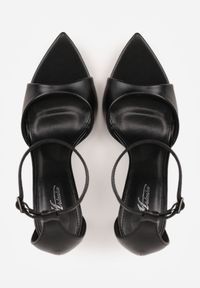 Renee - Czarne Eleganckie Sandały w Szpic na Szpilce ze Sprzączką Murierah. Okazja: na imprezę, na co dzień. Zapięcie: sprzączka. Kolor: czarny. Materiał: jeans. Obcas: na szpilce. Styl: elegancki #8