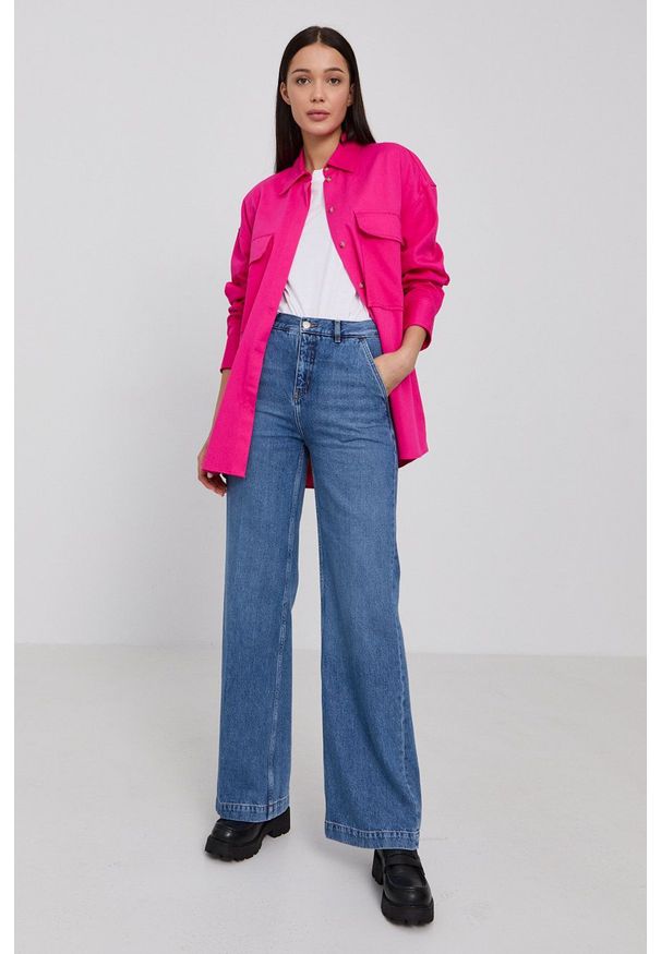The Kooples Jeansy damskie high waist. Stan: podwyższony. Kolor: niebieski