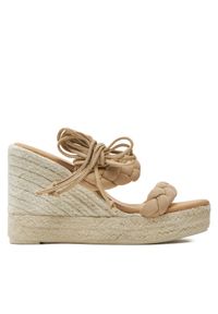 Manebi Espadryle Hamptons Two Braided Bands Wedge Espadrilles M 1.1 WE Beżowy. Kolor: beżowy. Materiał: skóra, zamsz