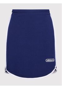 Adidas - adidas Spódnica dresowa HL6565 Granatowy Slim Fit. Kolor: niebieski. Materiał: bawełna
