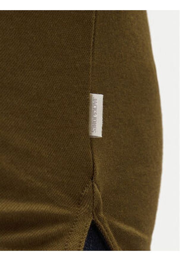Jack & Jones Polo Crodney 12259645 Khaki Regular Fit. Typ kołnierza: polo. Kolor: brązowy. Materiał: syntetyk