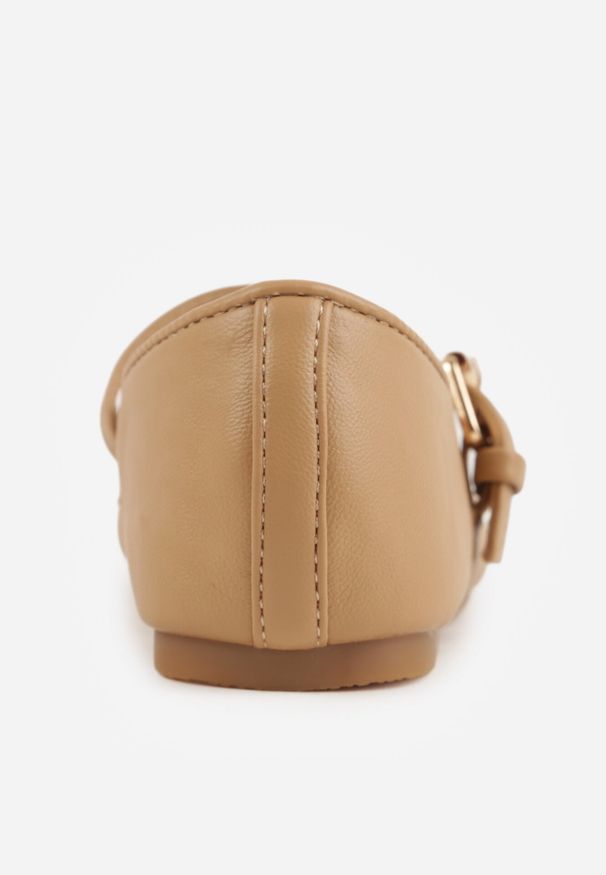 Born2be - Brązowe Klasyczne Balerinki Mary Jane z Paskiem z Klamerką Timabelle. Okazja: na uczelnię. Zapięcie: pasek. Kolor: brązowy. Materiał: jeans. Styl: klasyczny