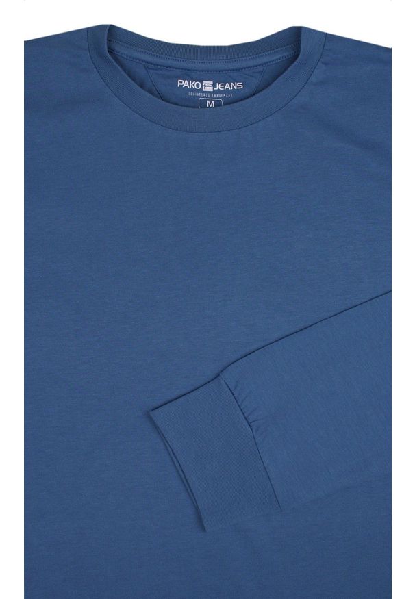 Koszulka z Długim Rękawem (Longsleeve) - Pako Jeans - Niebieska. Okazja: na co dzień. Kolor: niebieski. Materiał: bawełna. Długość rękawa: długi rękaw. Długość: długie. Styl: casual