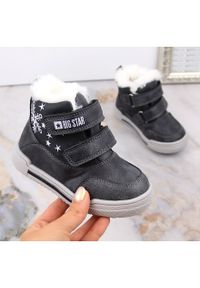 Big-Star - Śniegowce buty zimowe dziecięce ocieplane na rzepy Big Star KK374191 czarne. Zapięcie: rzepy. Kolor: czarny. Sezon: zima #4