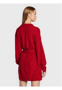 Glamorous Sukienka dzianinowa LC1029 Czerwony Regular Fit. Kolor: czerwony. Materiał: bawełna #5