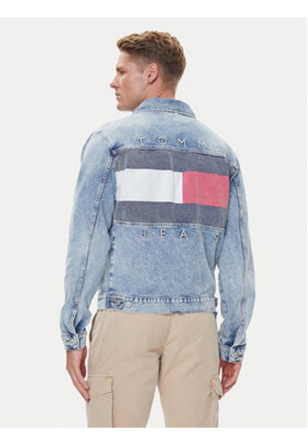 Tommy Jeans Kurtka jeansowa Ryan DM0DM21242 Niebieski Regular Fit. Kolor: niebieski. Materiał: bawełna