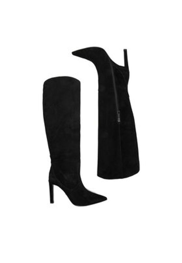 Gino Rossi - GINO ROSSI Kozaki EO-GLC511-17-3613 Czarny. Kolor: czarny. Materiał: zamsz, skóra