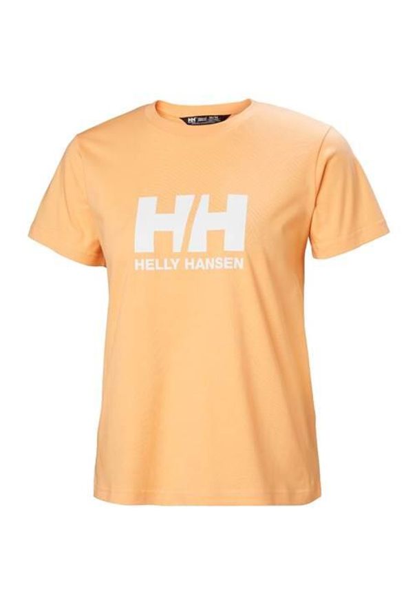 Koszulka sportowa damska Helly Hansen Hh Logo. Kolor: pomarańczowy. Materiał: bawełna. Długość rękawa: krótki rękaw. Długość: krótkie