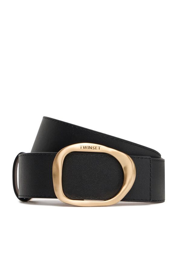 TwinSet - TWINSET Pasek Damski 252TA402A Czarny. Kolor: czarny. Materiał: skóra