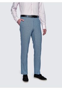 Pako Lorente - PAKO LORENTE – Niebieskie męskie spodnie garniturowe w kratkę. Kolor: niebieski. Materiał: poliester, wiskoza, elastan. Wzór: kratka #7
