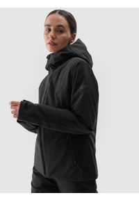 4f - 4F Kurtka narciarska membrana 5000 damska - czarna XL. Okazja: na co dzień. Typ kołnierza: kaptur. Kolor: czarny. Materiał: poliester, syntetyk, materiał, puch. Długość: długie. Sezon: zima. Styl: klasyczny, casual, sportowy #1