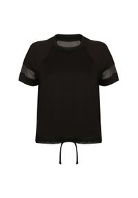 TOMBO - T-shirt Damski Z Nakryciem Na Głowę. Kolor: czarny. Sport: turystyka piesza #1