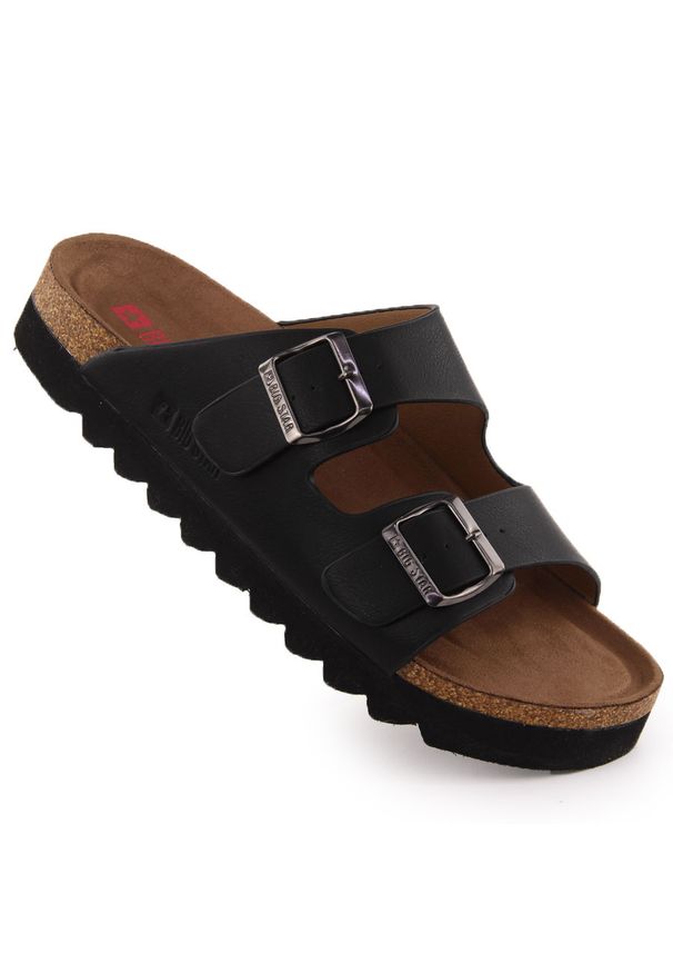 Big-Star - Klapki męskie regulowane na sprzączki czarne Big Star NN174531. Kolor: czarny. Materiał: skóra ekologiczna. Sezon: lato. Styl: elegancki