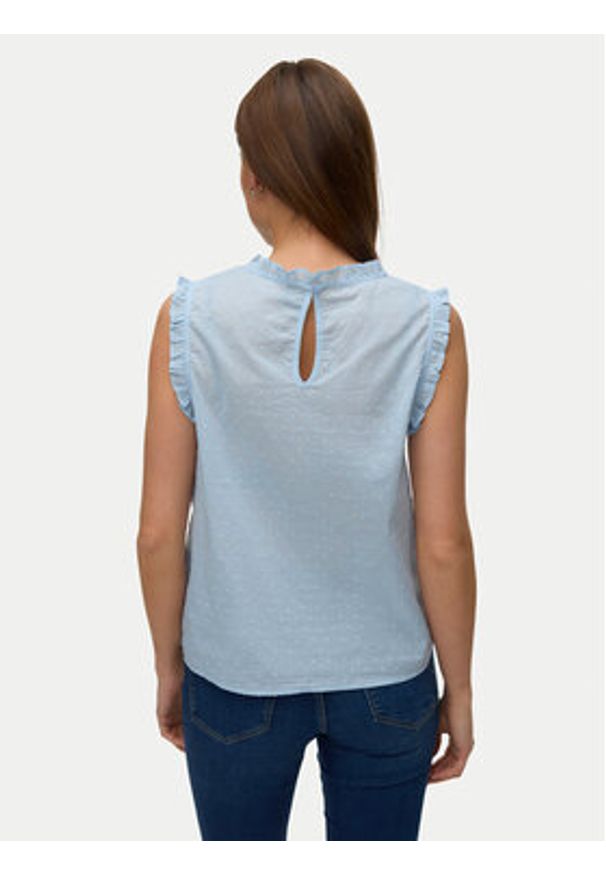 Vero Moda Top Trine 10342734 Niebieski jasny Regular Fit. Kolor: niebieski. Materiał: bawełna
