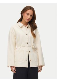 Vero Moda Kurtka jeansowa Sazzy 10339336 Beżowy Relaxed Fit. Kolor: beżowy. Materiał: bawełna #1