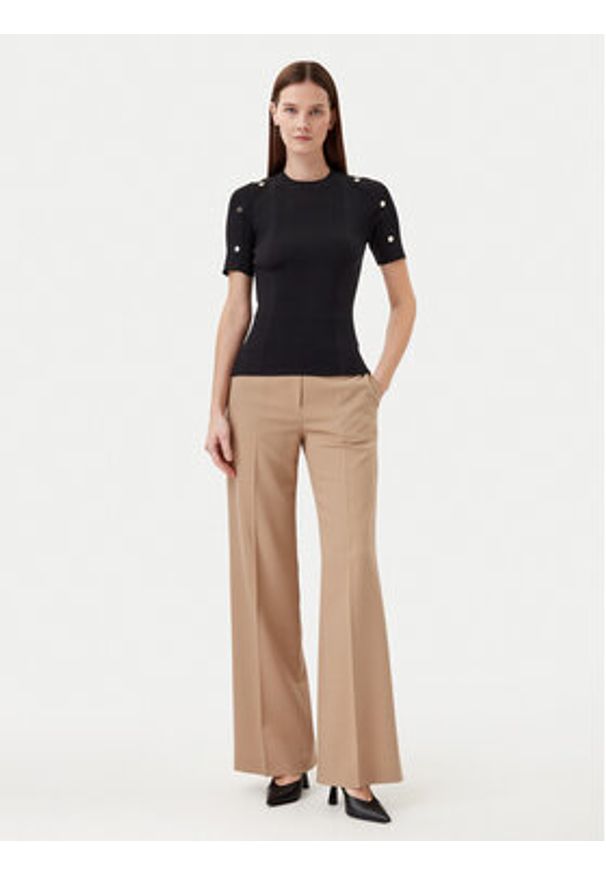 Motivi Sweter M5876000937N Czarny Slim Fit. Kolor: czarny. Materiał: syntetyk, wiskoza