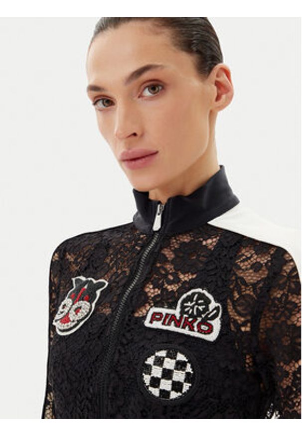 Pinko - PINKO Kardigan 105255 A2ML Czarny Regular Fit. Kolor: czarny. Materiał: bawełna