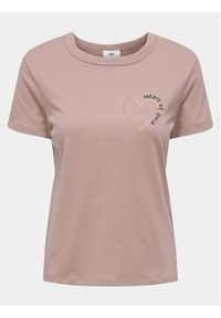 JDY T-Shirt Paris 15193227 Różowy Regular Fit. Kolor: różowy. Materiał: bawełna