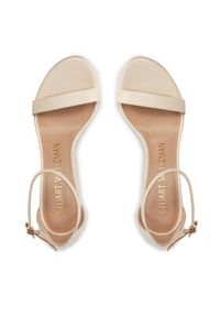 Stuart Weitzman Sandały Nunakedstraight S6759 Écru. Materiał: skóra