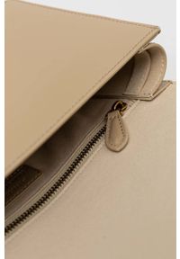 Pinko torebka skórzana kolor beżowy. Kolor: beżowy. Materiał: skórzane #2