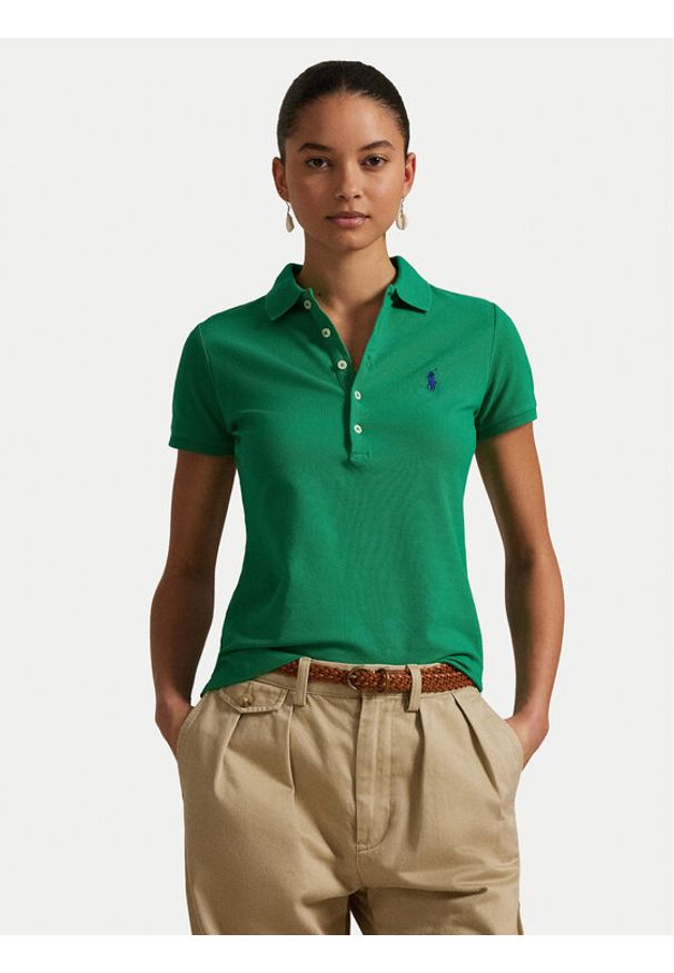Polo Ralph Lauren Polo 211870245026 Zielony Slim Fit. Typ kołnierza: polo. Kolor: zielony. Materiał: bawełna