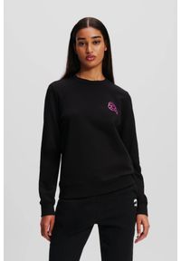 Karl Lagerfeld - KARL LAGERFELD Czarna bluza damska Ikonik 2.0 Jelly, Rozmiar XS. Kolor: czarny. Materiał: bawełna