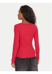Tommy Jeans Bluzka Essential DW0DW17990 Różowy Slim Fit. Kolor: różowy. Materiał: bawełna