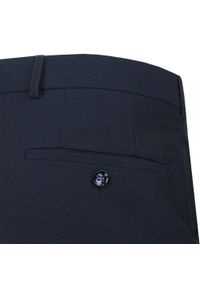 Granatowy Garnitur na Studniówkę lub Wesele - Taliowany - Casino. Kolor: niebieski. Materiał: poliester, wiskoza #15