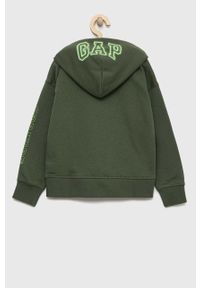 GAP bluza dziecięca x star wars kolor zielony z kapturem z nadrukiem. Okazja: na co dzień. Typ kołnierza: kaptur. Kolor: zielony. Materiał: materiał. Wzór: nadruk, motyw z bajki. Styl: casual #3