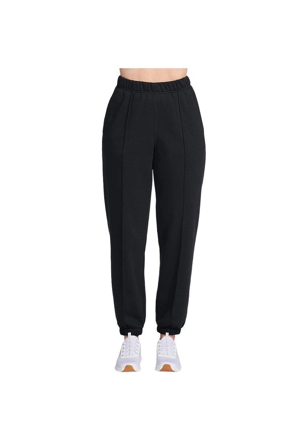 skechers - Spodnie Skechers Delight Jogger, Kobiety. Kolor: czarny. Materiał: materiał, bawełna. Sport: fitness