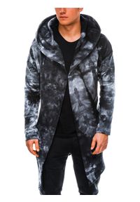 Ombre Clothing - Bluza męska z kapturem Paris- batik czarna B961 - XXL. Typ kołnierza: kaptur. Kolor: czarny. Materiał: bawełna, poliester, dzianina #3