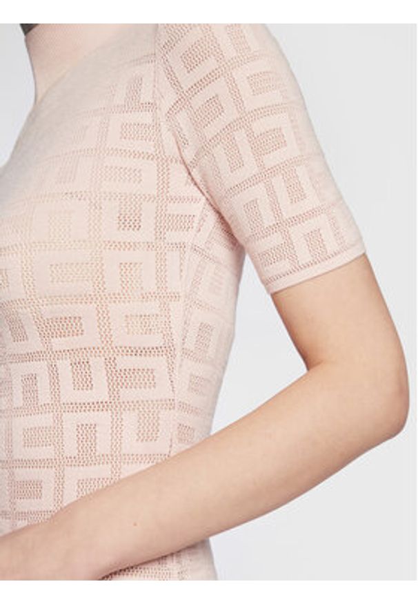 Elisabetta Franchi Sukienka dzianinowa AM-75B-31E2-V320 Różowy Slim Fit. Kolor: różowy. Materiał: dzianina, wiskoza