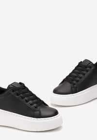 Born2be - Czarne Sneakersy na Platformie Umnisa. Kolor: czarny. Obcas: na platformie #2