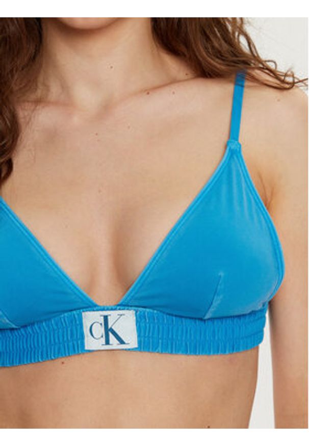 Calvin Klein Swimwear Góra od bikini KW0KW01974 Niebieski. Kolor: niebieski. Materiał: syntetyk