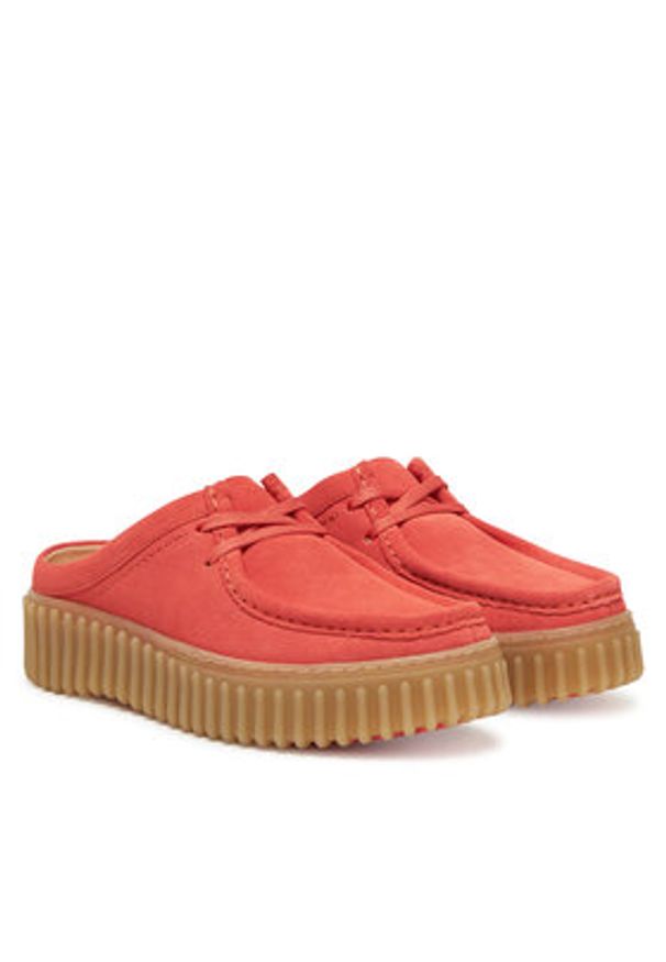 Clarks Klapki Torhill Mule 26181194 Koralowy. Kolor: pomarańczowy. Materiał: skóra