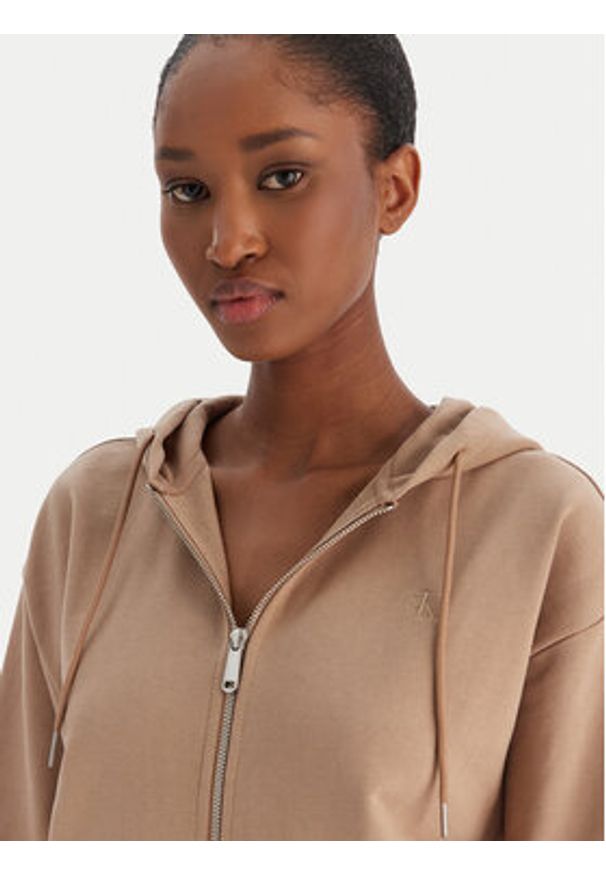 Calvin Klein Jeans Bluza Archive Logo French Terry LV047B237G Brązowy Regular Fit. Kolor: brązowy. Materiał: bawełna