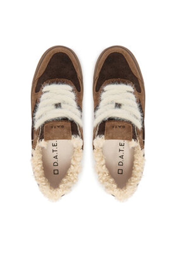 D.A.T.E. Sneakersy Torneo Pure Mono W431-TP-MN Brązowy. Kolor: brązowy. Materiał: skóra