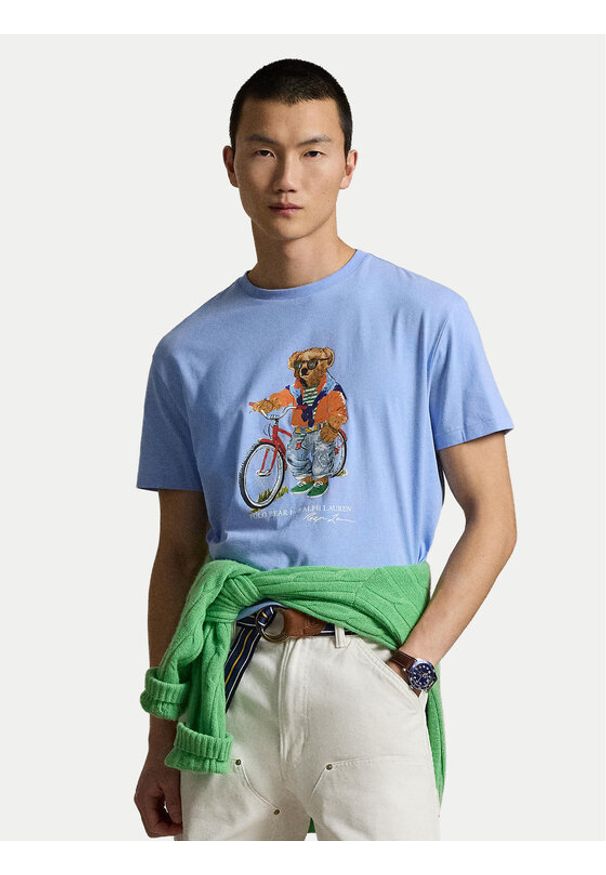 Polo Ralph Lauren T-Shirt 710B16612001 Niebieski Regular Fit. Typ kołnierza: polo. Kolor: niebieski. Materiał: bawełna