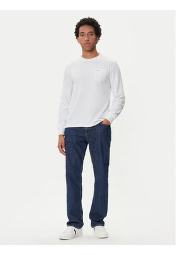 Guess Jeans Longsleeve M5BI77 K8FQ4 Biały Regular Fit. Kolor: biały. Materiał: bawełna. Długość rękawa: długi rękaw