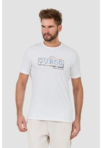 Guess - GUESS Biały t-shirt Box Logo. Kolor: biały