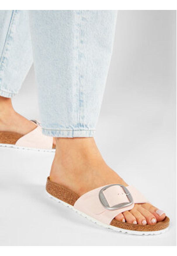 Birkenstock Klapki Madrid Big Buckle 1018773 Różowy. Kolor: różowy. Materiał: skóra