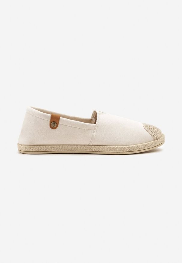 Born2be - Beżowe Espadryle ze Zdobieniami z Plecionki i Elastyczną Wstawka Nelithae. Kolor: beżowy. Wzór: aplikacja. Sezon: lato. Styl: elegancki