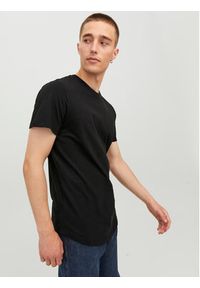 Jack & Jones - Jack&Jones T-Shirt Jjenoa 12113648 Czarny Long Line Fit. Kolor: czarny. Materiał: bawełna #3
