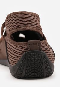 Renee - Brązowe Tenisówki Sneakeriny z Siateczki z Zapięciem na Rzep Vianate. Okazja: na co dzień. Zapięcie: rzepy. Kolor: brązowy. Materiał: skóra, koronka. Styl: casual #4