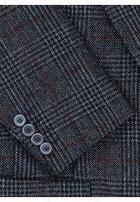 Pako Lorente - PAKO LORENTE – Granatowa marynarka casualowa w bordową kratę. Okazja: na co dzień. Kolor: czerwony, niebieski, wielokolorowy. Materiał: wełna, jeans. Styl: casual #3