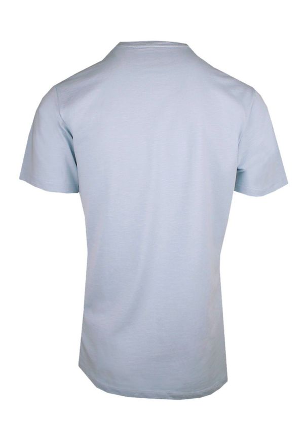 T-Shirt (Koszulka) Męska - Pako Jeans - Błękitna z Dużym Printem. Okazja: na co dzień. Kolor: niebieski. Materiał: bawełna. Wzór: nadruk. Styl: casual