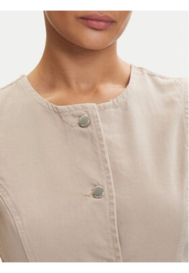 only - ONLY Kamizelka Everly 15364370 Beżowy Regular Fit. Kolor: beżowy. Materiał: bawełna