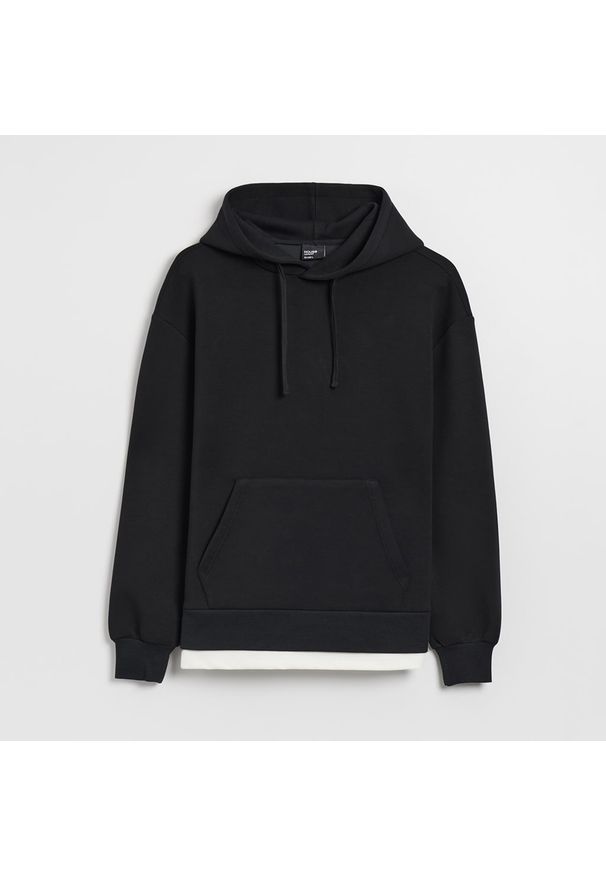 House - Gładka bluza z kapturem loose fit czarna - Czarny. Typ kołnierza: kaptur. Kolor: czarny. Wzór: gładki